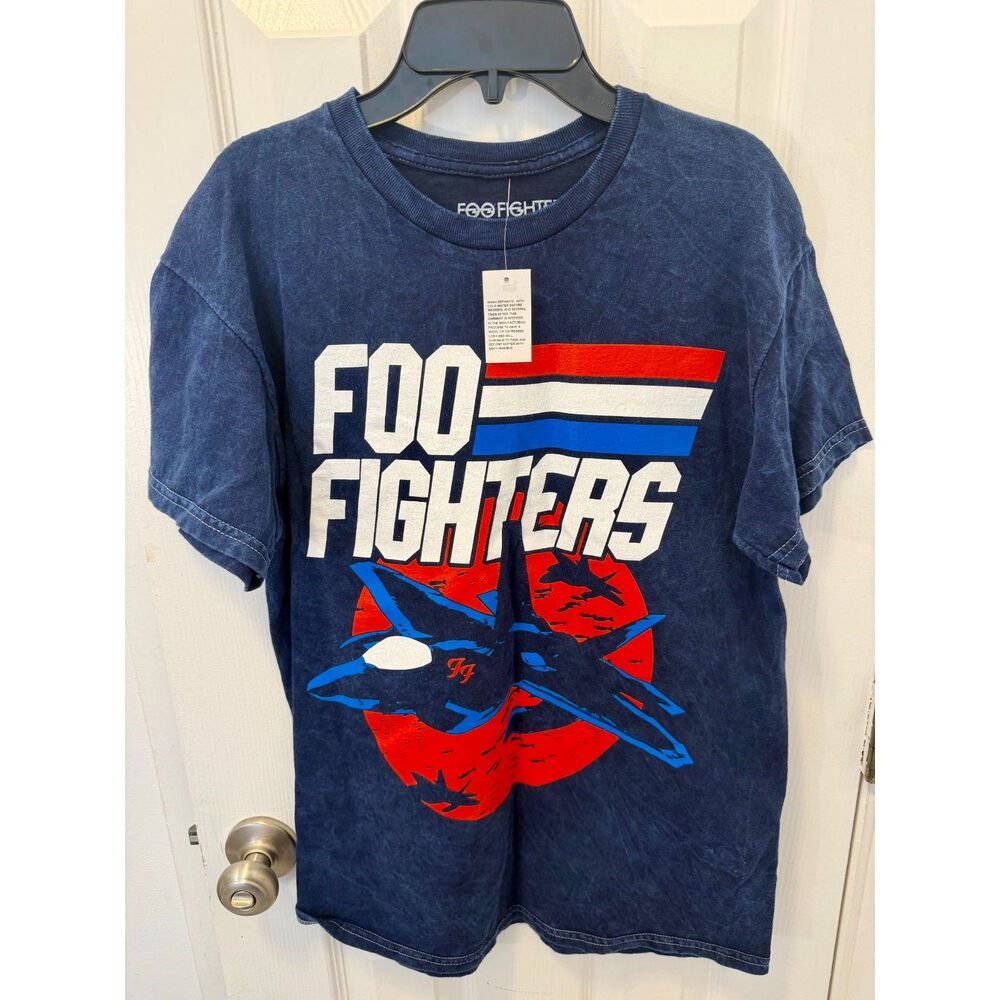 Foo Fighters G.I. Joe Style Band T Shirt Men's Small NWT 94 and Jet Graphic Blue